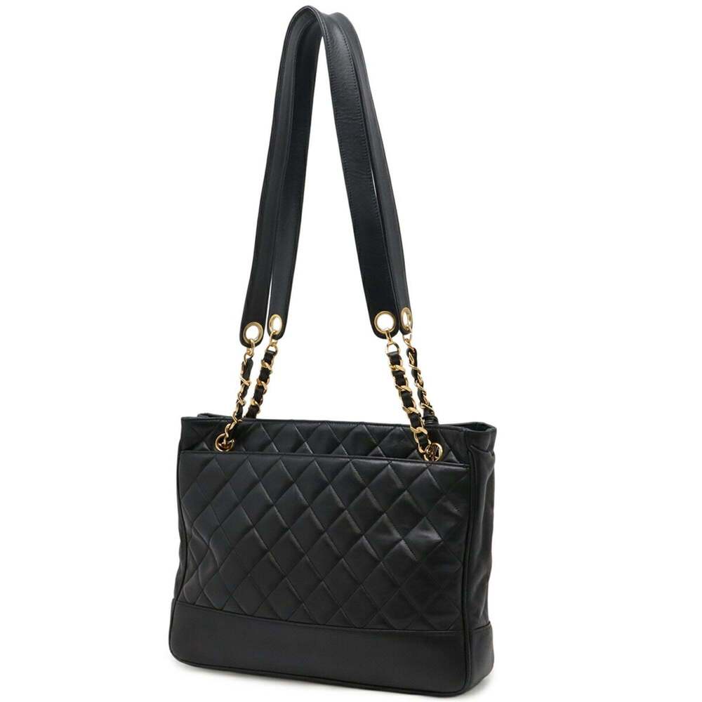 CHANEL Black Lambskin Leather Shoulder Bag - Picture 3 of 10